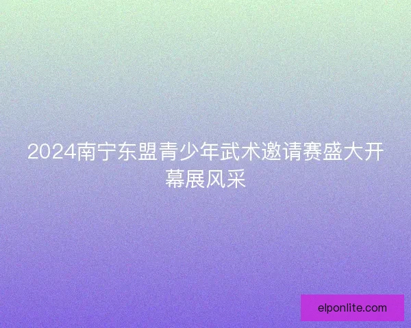 2024南宁东盟青少年武术邀请赛盛大开幕展风采